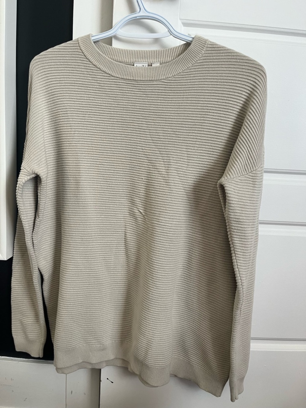 twik Crewneck Ribbed Sweater - Beige